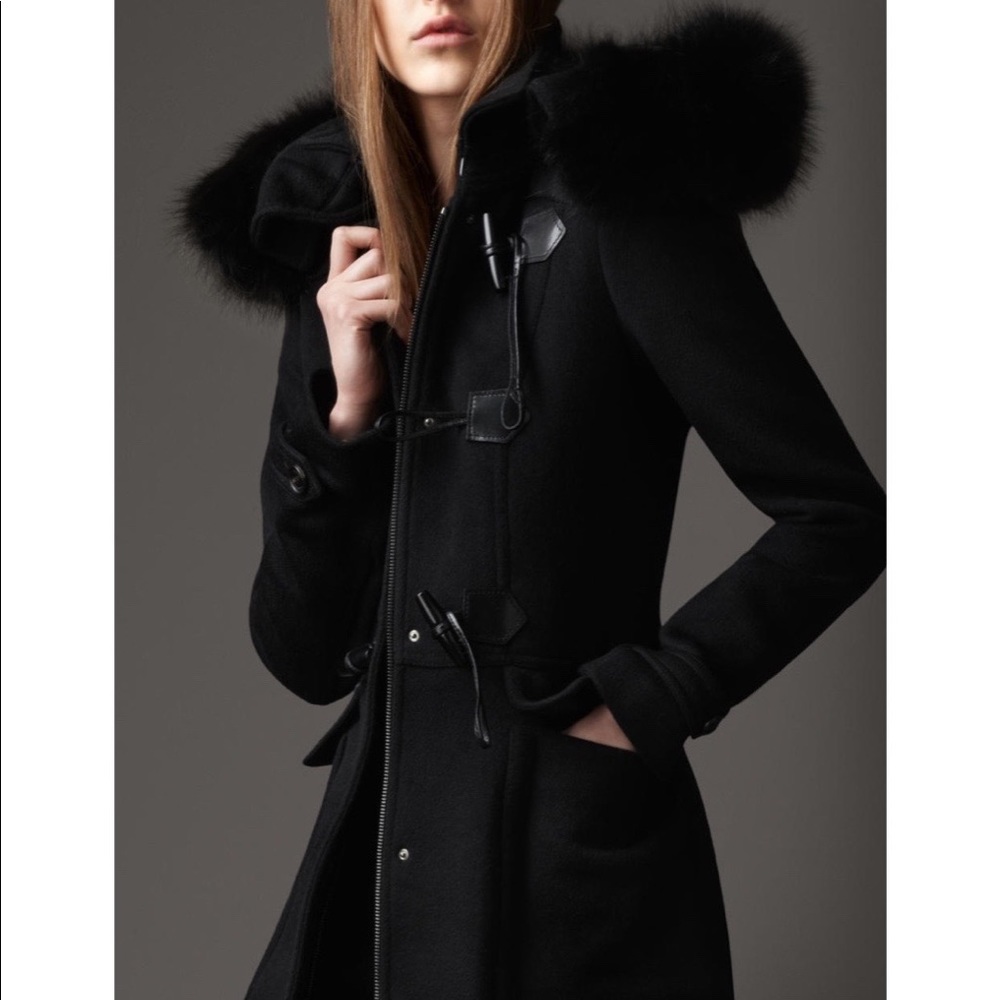 Burberry Prorsum Fur Hood Duffel Coat